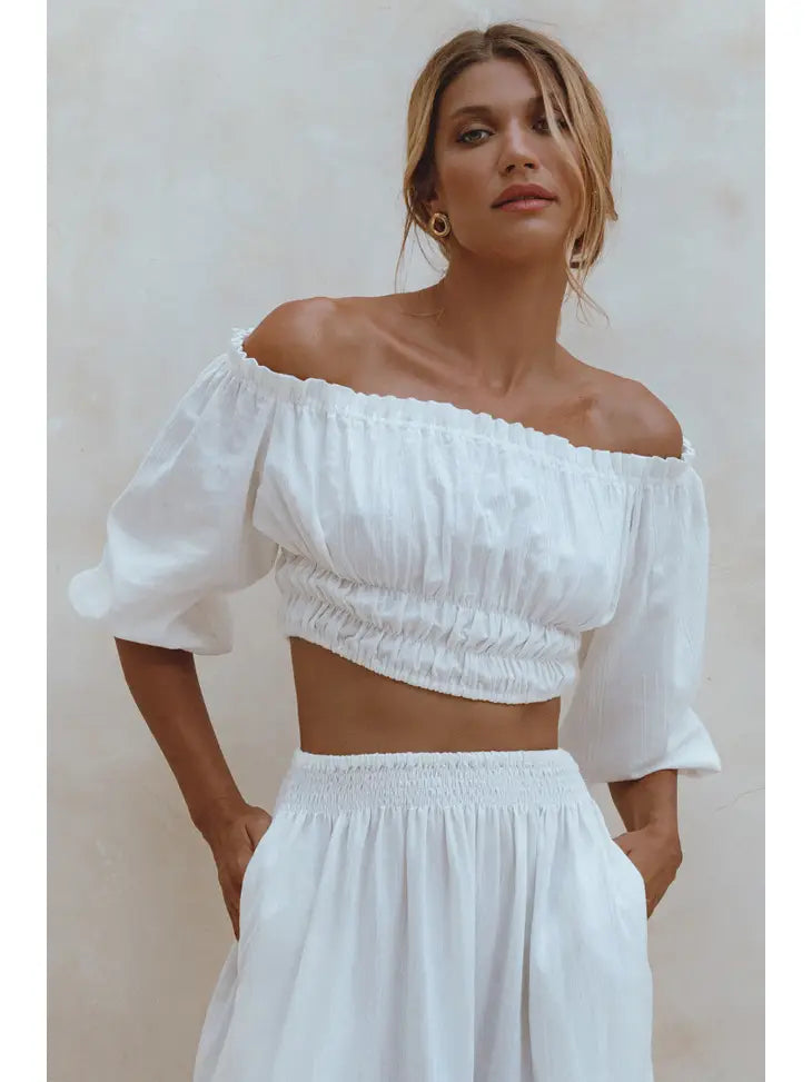 Annabelle Linen Cropped Top