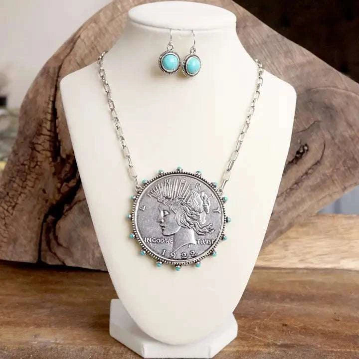 Western Boho Coin Necklace Set