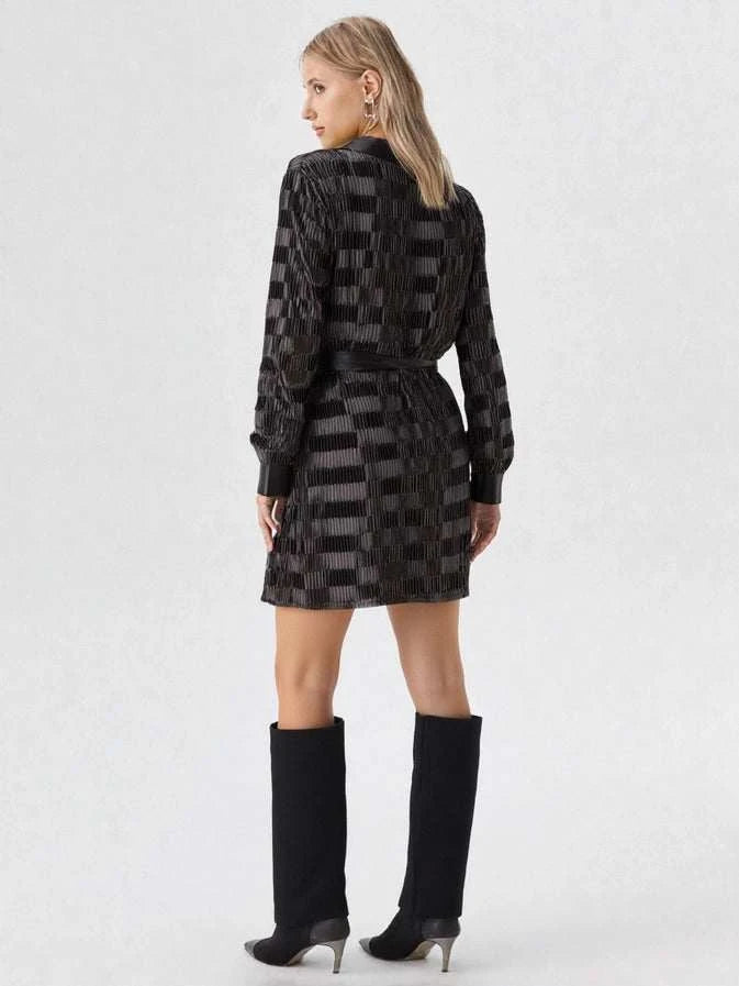 Scotti Pleated Shirt Mini Dress