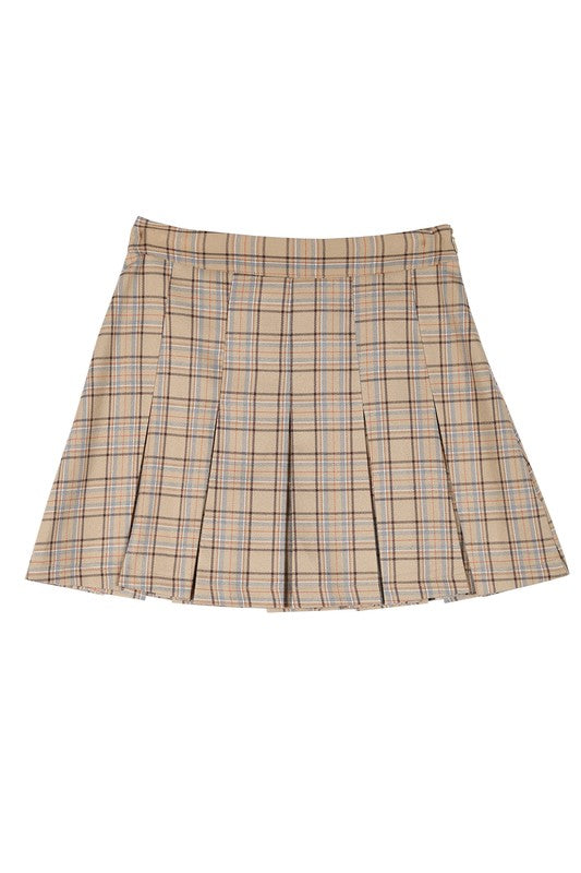Ivy Plaid Pleated Mini Skirt