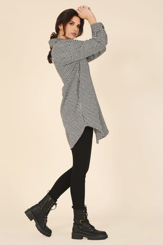 Diana Houndstooth Long Shacket