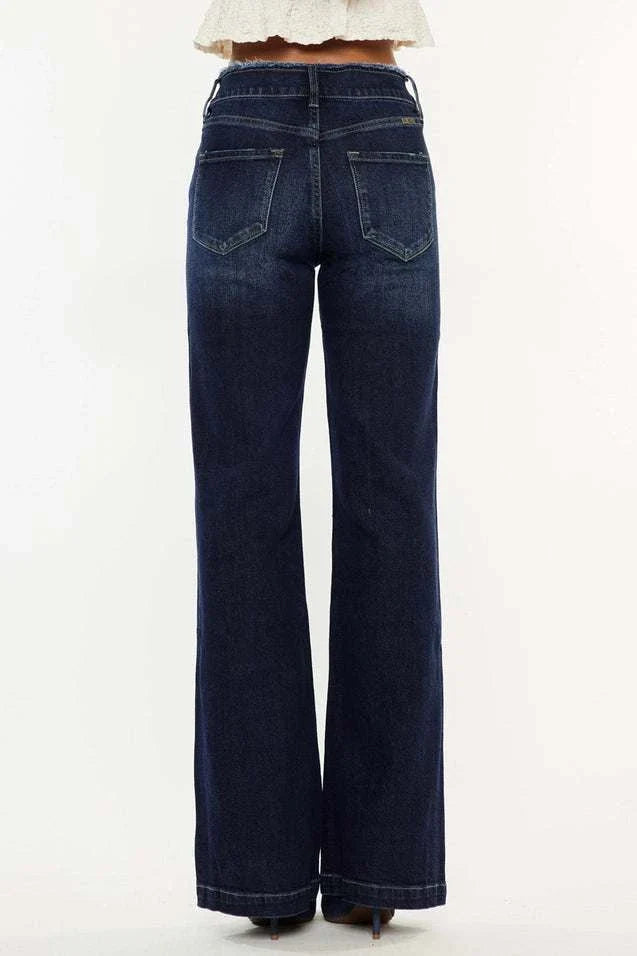 Raw Waistband Detailed Jean