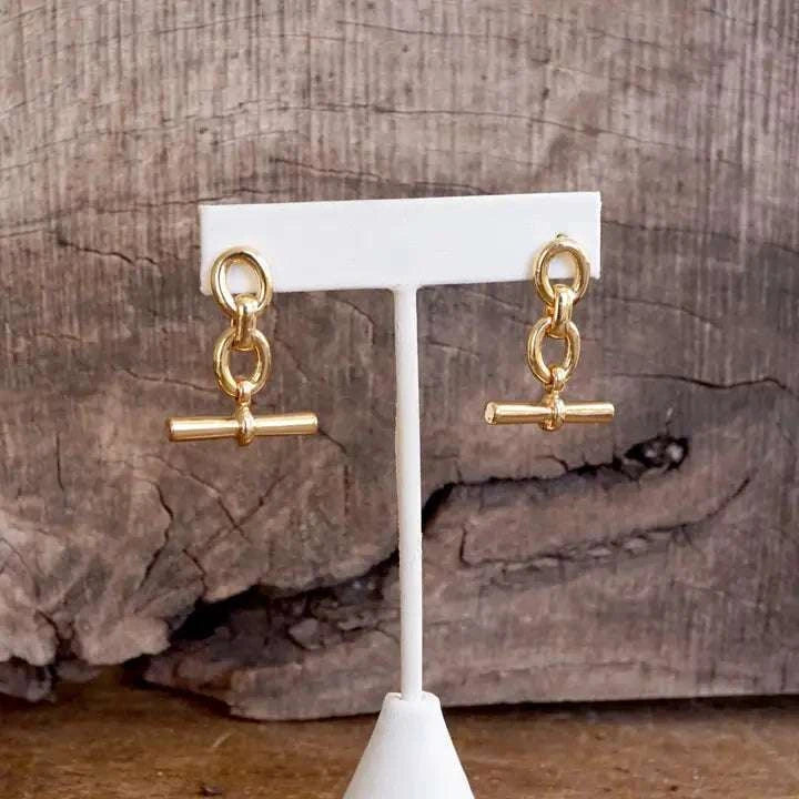 Sleek Bar and Chain Dangle Earrings
