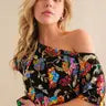 Barb Sequin Boat Neck Top