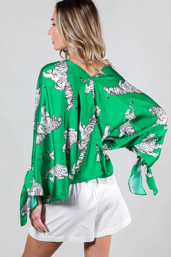Tiger Satin Top