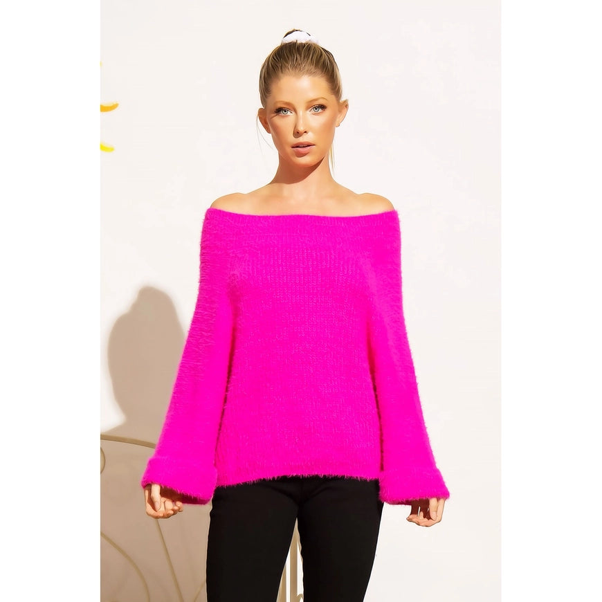 Faith Fuzzy Wide Sleeve Sweater