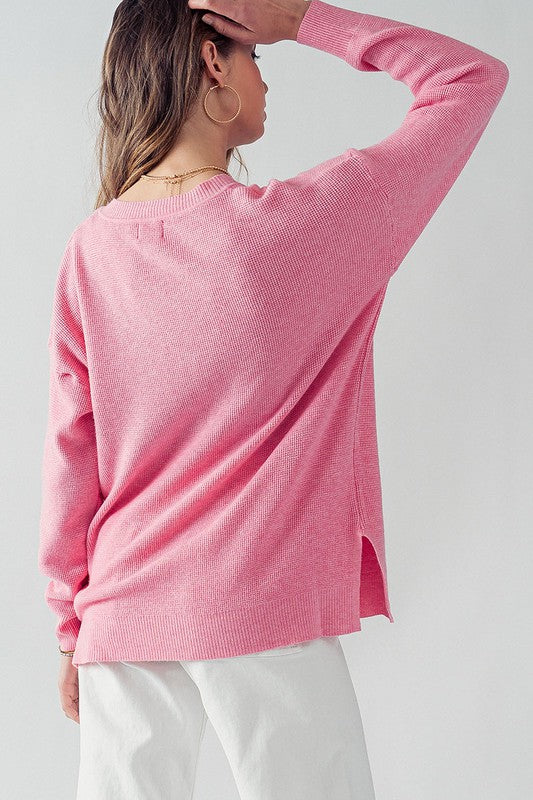 Daisy Drop Shoulder Soft Knit Sweater