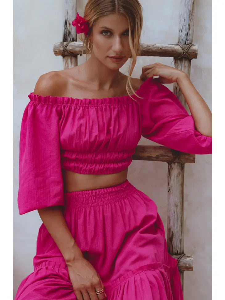 Annabelle Linen Cropped Top
