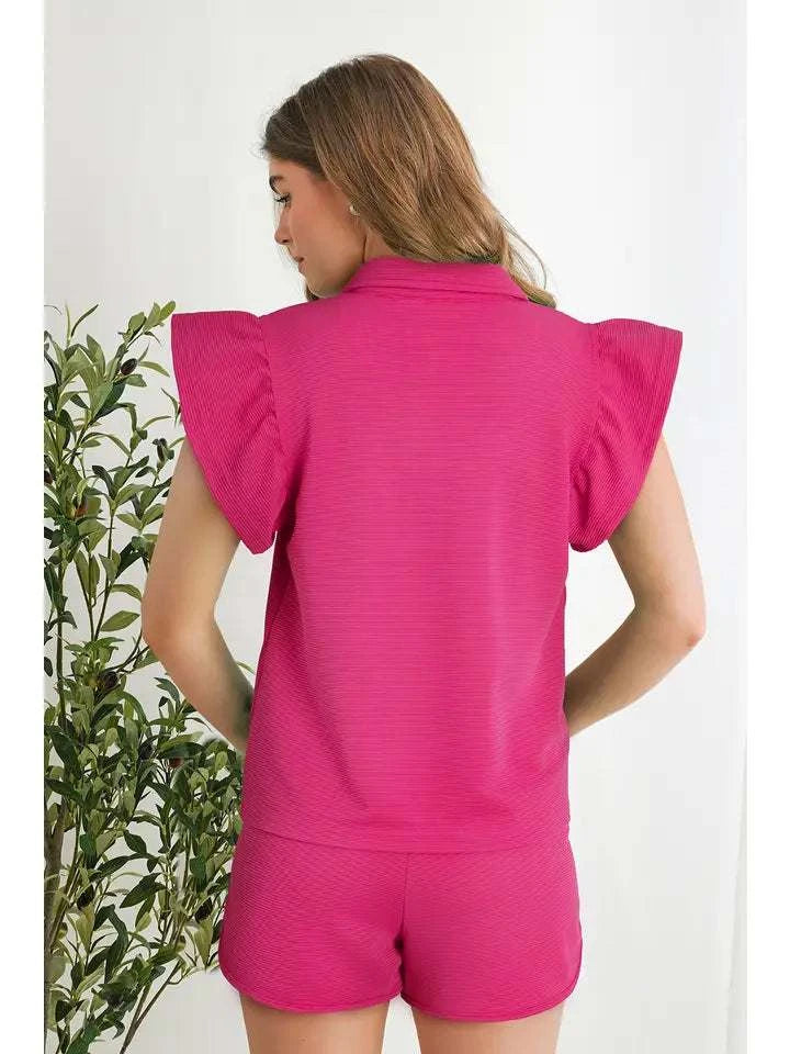 Alice Flutter Sleeve Short Set