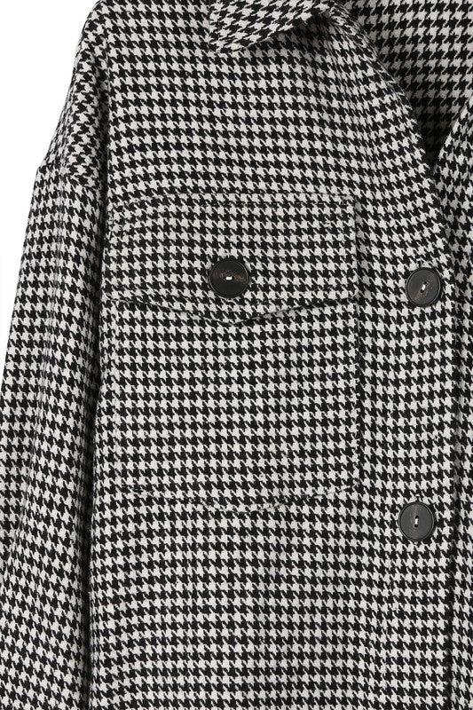 Diana Houndstooth Long Shacket