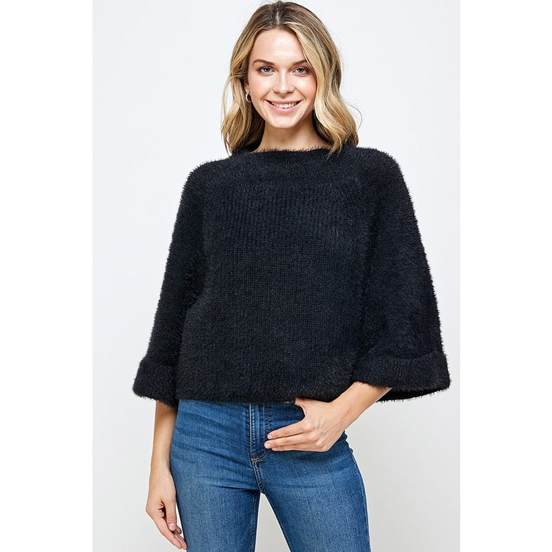 Faith Fuzzy Wide Sleeve Sweater