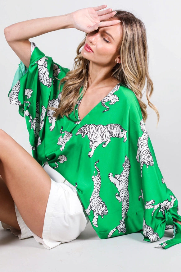 Tiger Satin Top