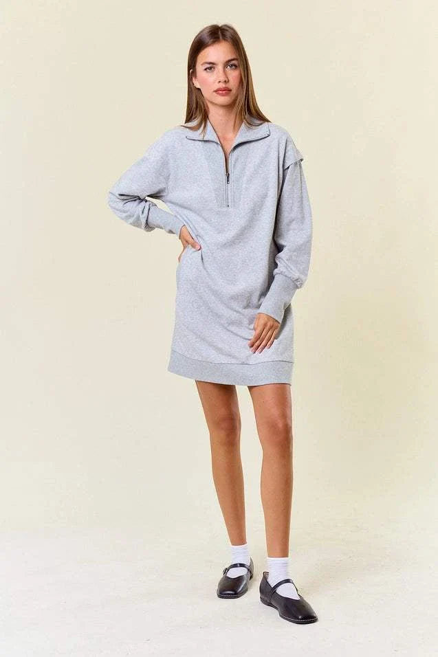 Francesca Half-Zip Sweatshirt Dress
