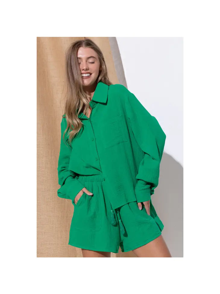 Georgia Gauze Button Down