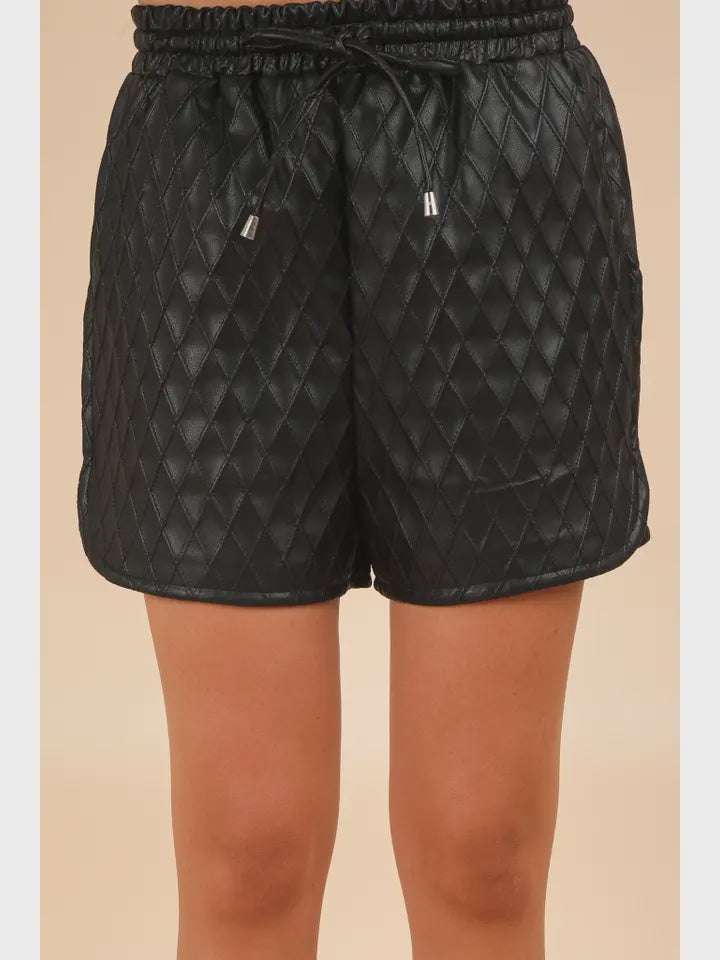 Quilted Leather Shorts