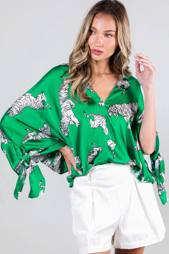 Tiger Satin Top