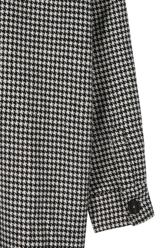 Diana Houndstooth Long Shacket