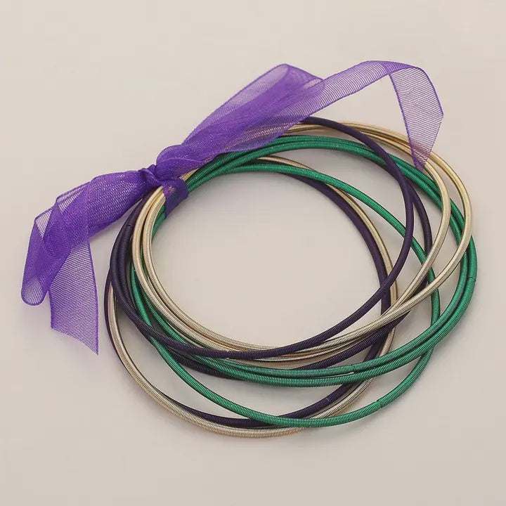 Mardi Gras Guitar String Stackable Stretch Bracelets