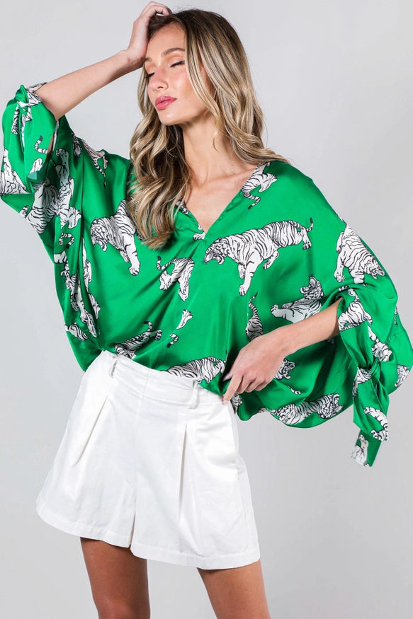 Tiger Satin Top