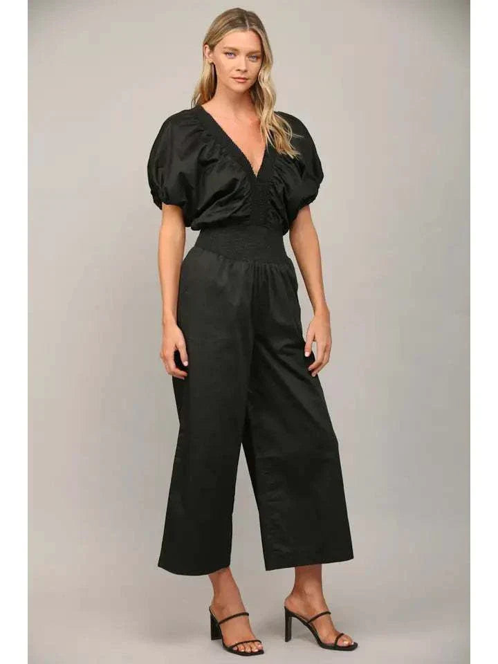 Open Tie Back Jumpsuit with stylish open back and adjustable tie, perfect for fashion-forward wardrobe.