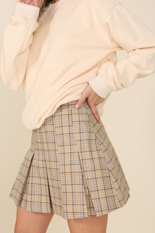 Ivy Plaid Pleated Mini Skirt