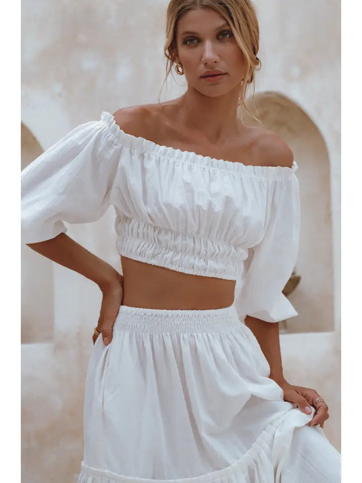 Annabelle Linen Cropped Top