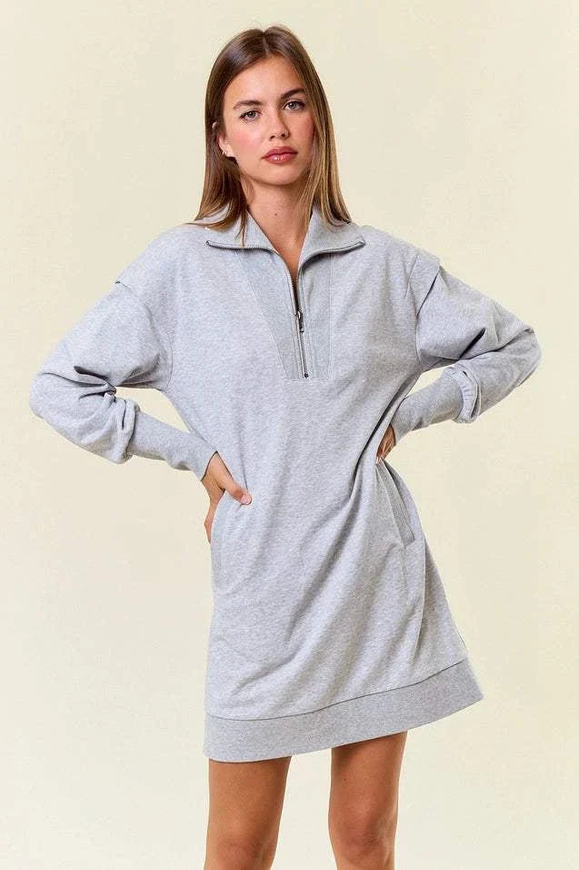 Francesca Half-Zip Sweatshirt Dress