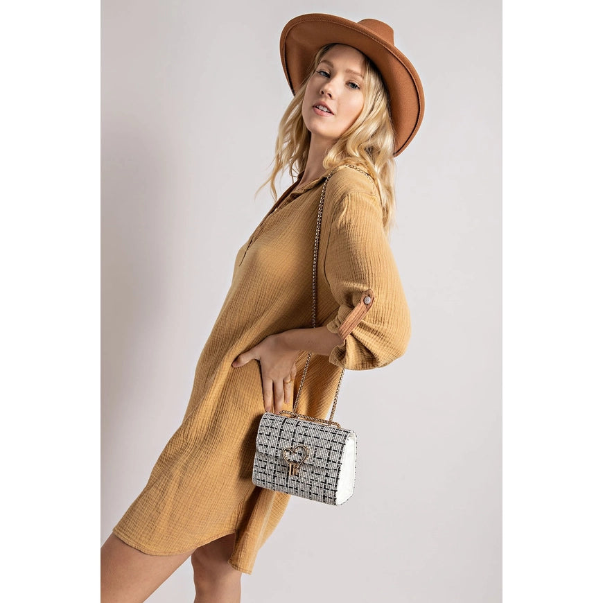 Henley Long Sleeve Shirt Dress