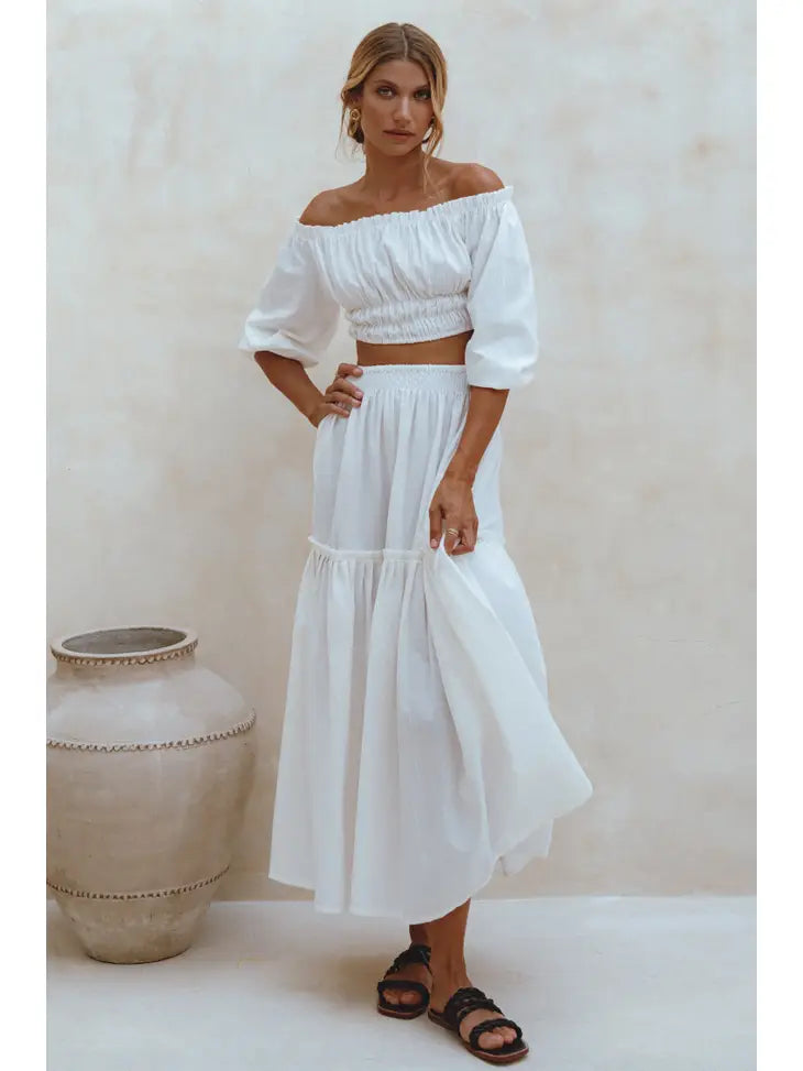 Annabelle Linen Cropped Top