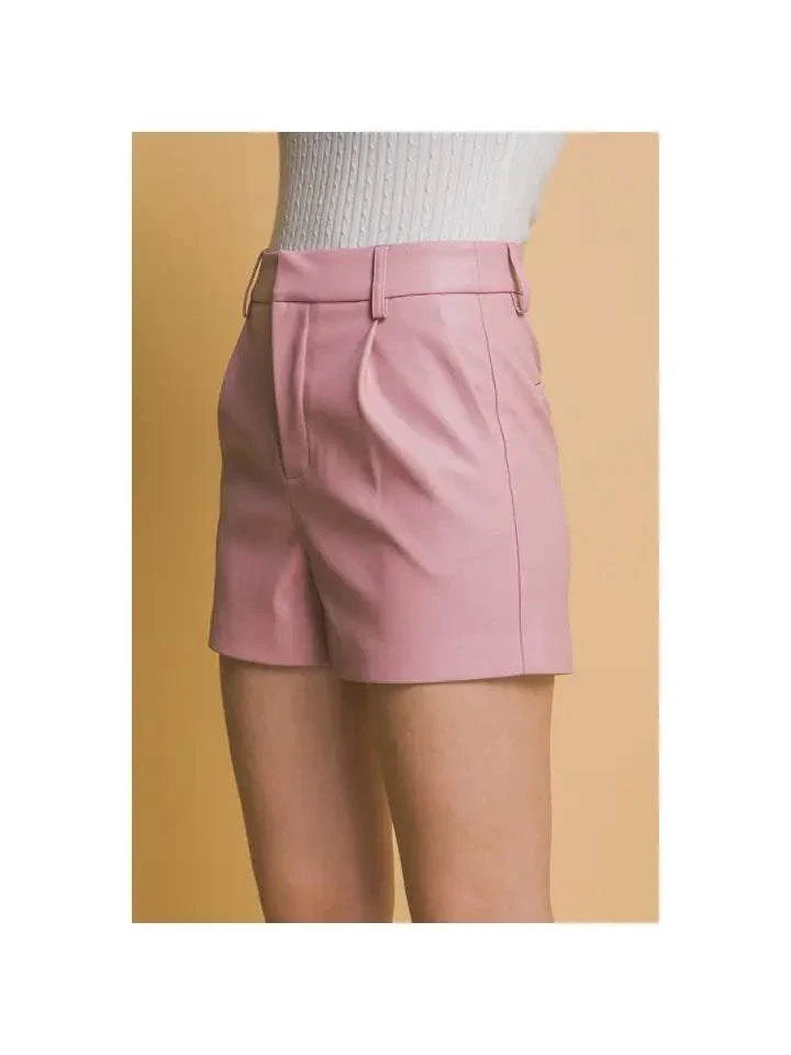Bailey Faux Leather High Waisted Shorts
