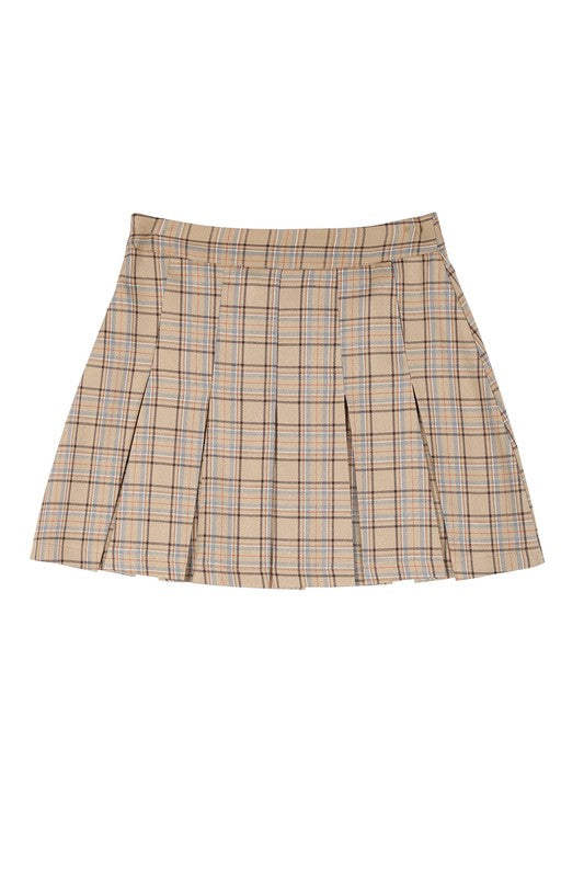 Ivy Plaid Pleated Mini Skirt