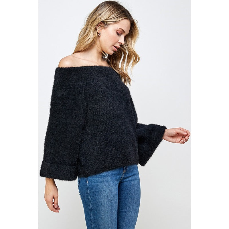 Faith Fuzzy Wide Sleeve Sweater