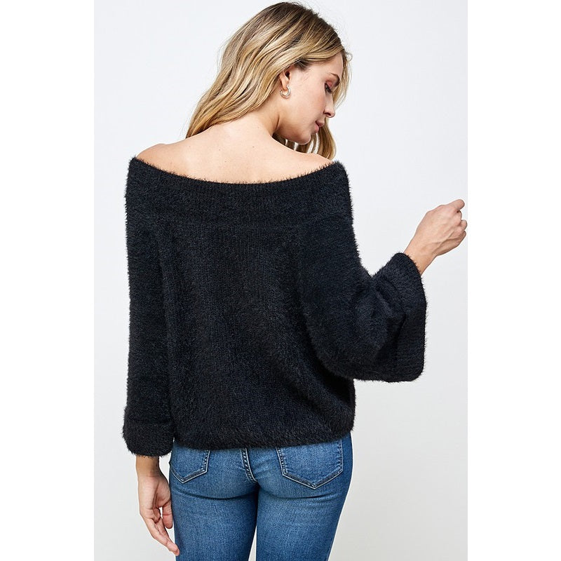 Faith Fuzzy Wide Sleeve Sweater