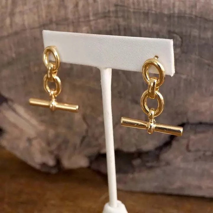 Sleek Bar and Chain Dangle Earrings