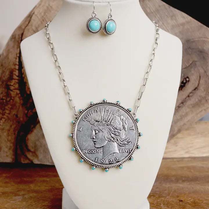Western Boho Coin Necklace Set