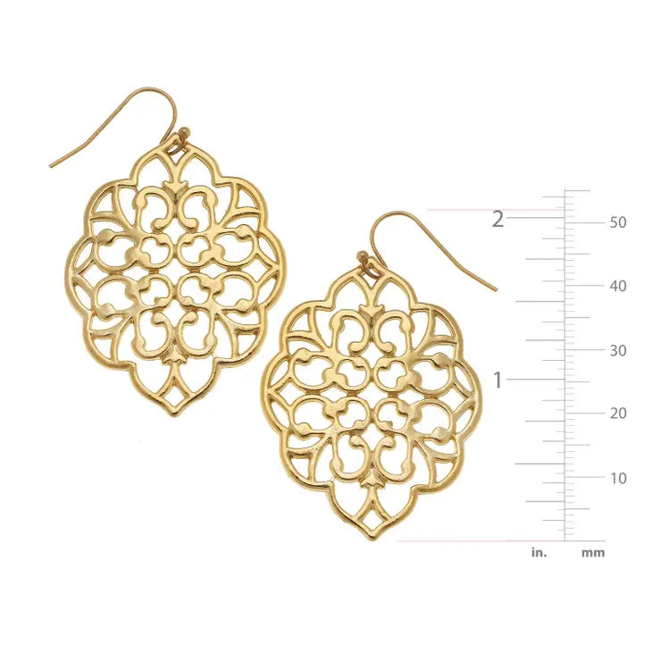 Gold Filigree Cut Out Earrings