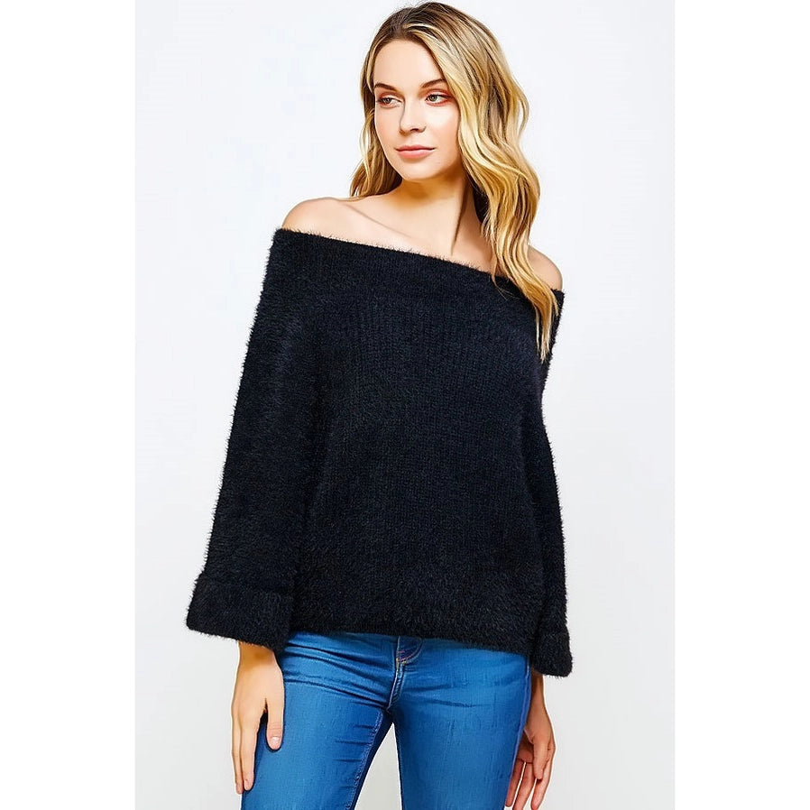 Faith Fuzzy Wide Sleeve Sweater
