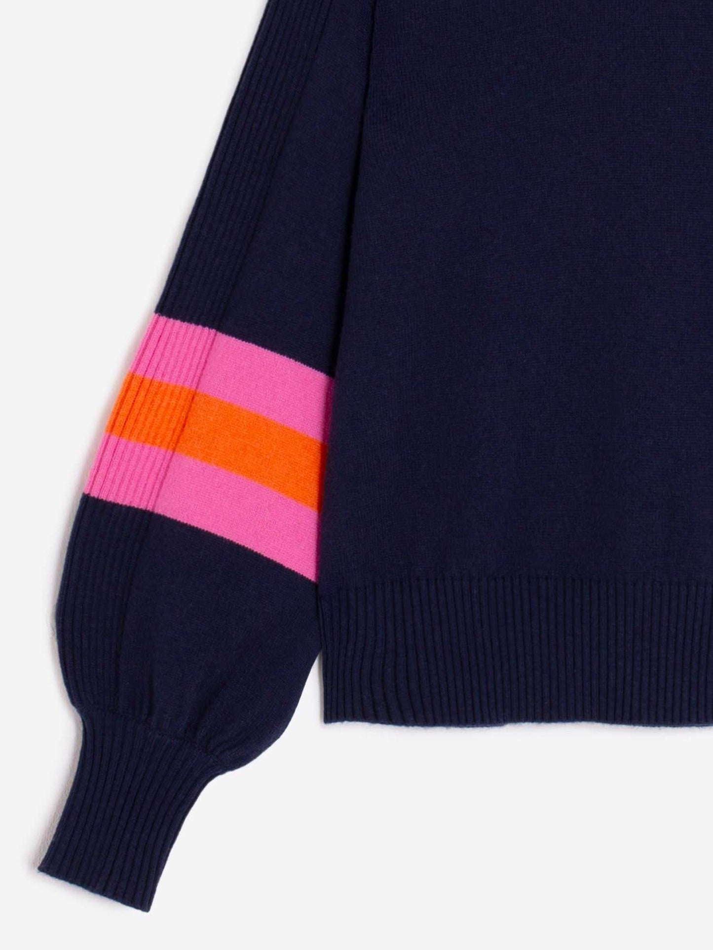 Colorful Sleeve Balloon Sweater