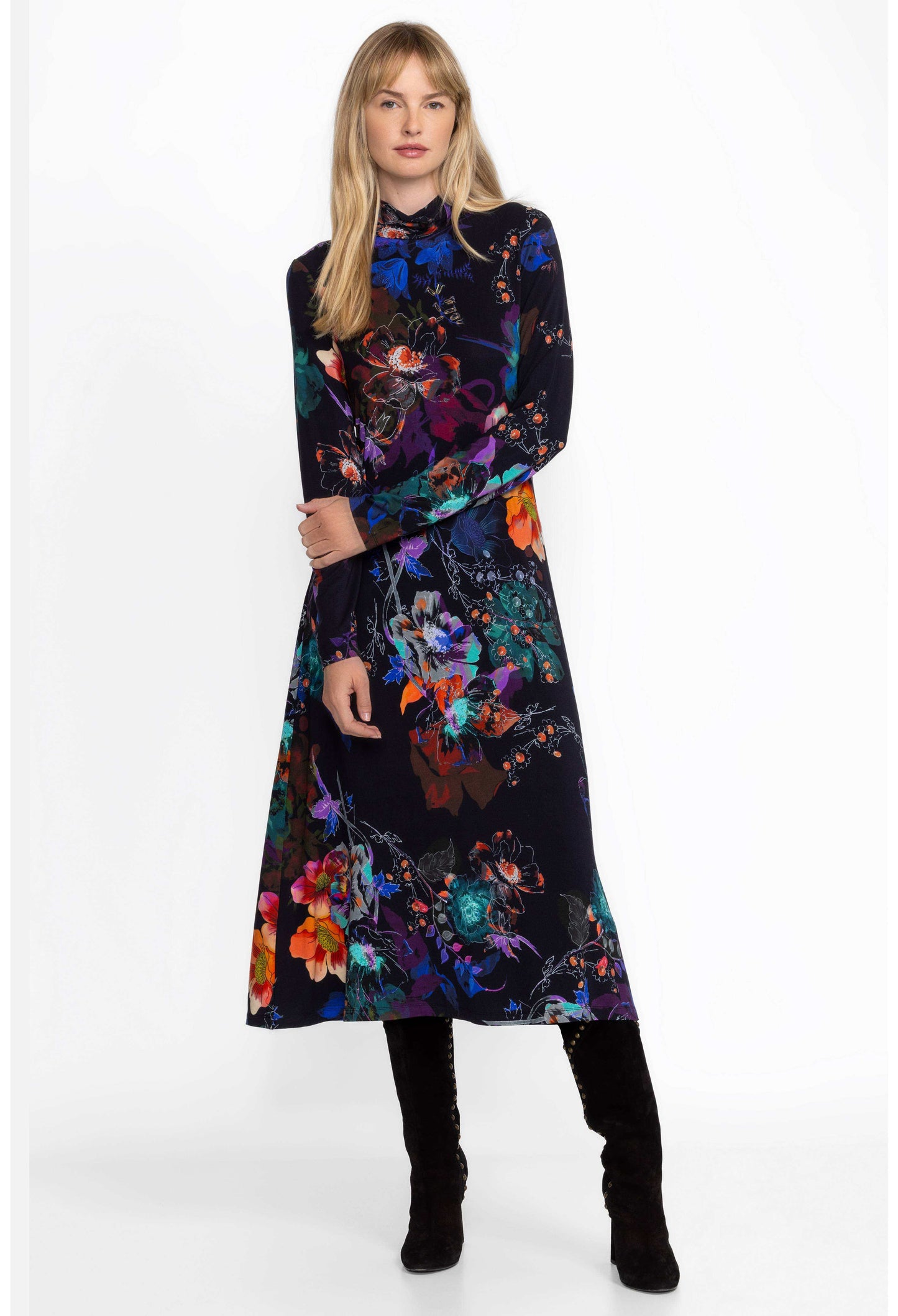 Janie Favorite Seamed Mock Neck Dress