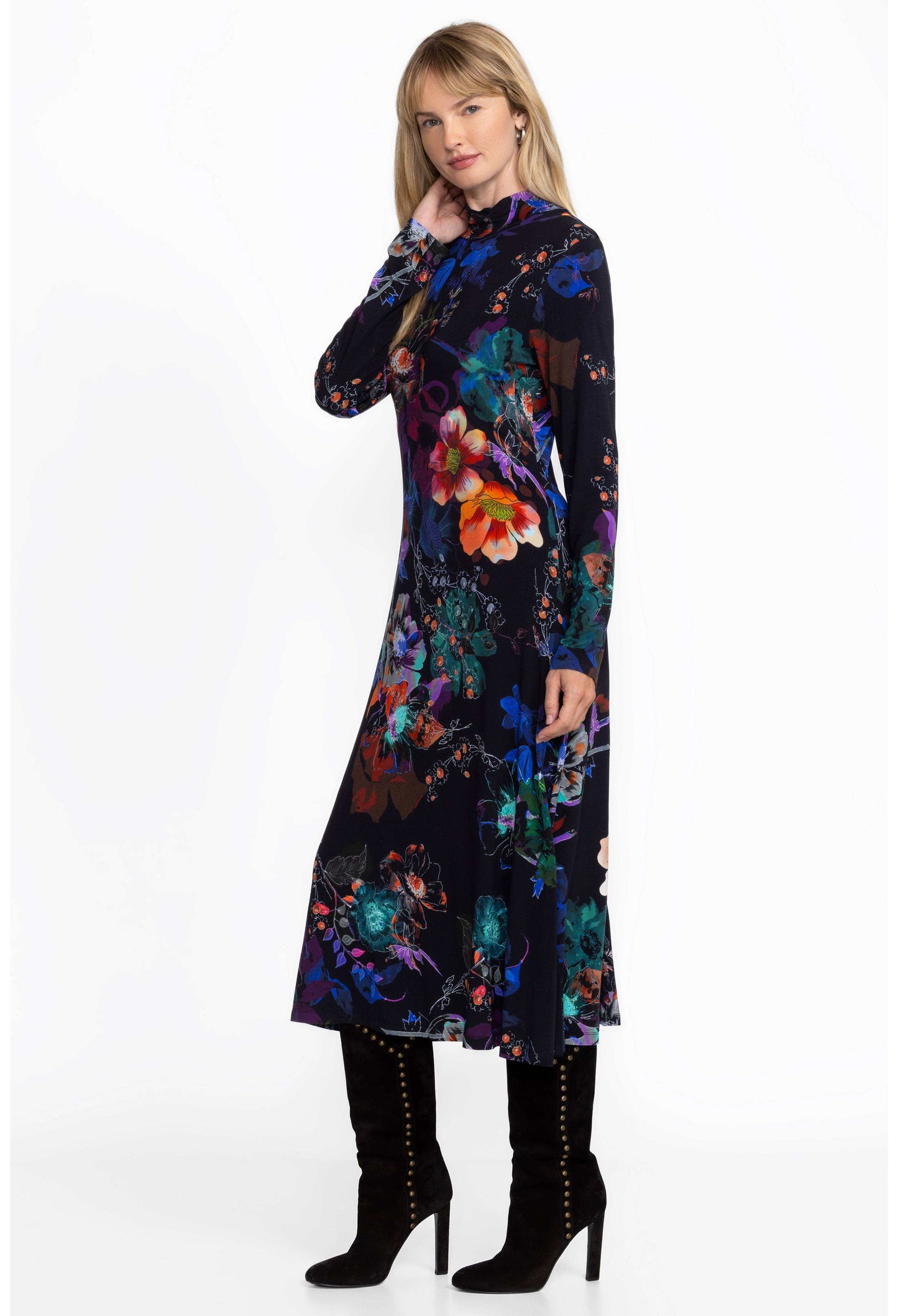 Janie Favorite Seamed Mock Neck Dress