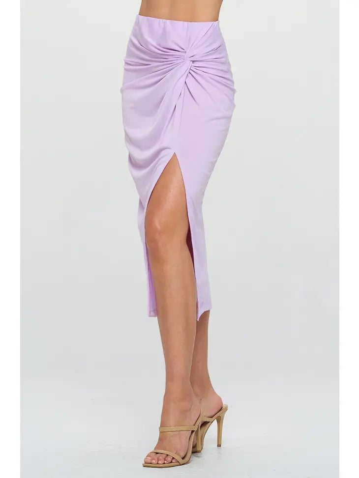 Maci Midi Front Knot Skirt