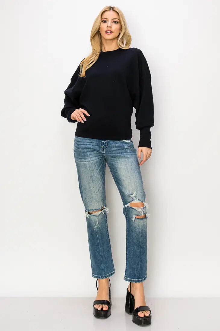 Sally Straight Leg Distressed Jean
