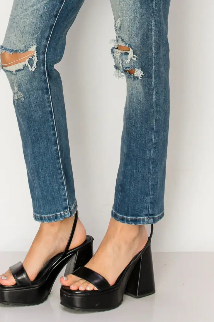 Sally Straight Leg Distressed Jean