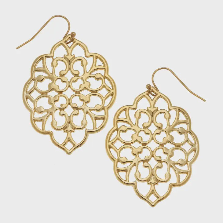 Gold Filigree Cut Out Earrings