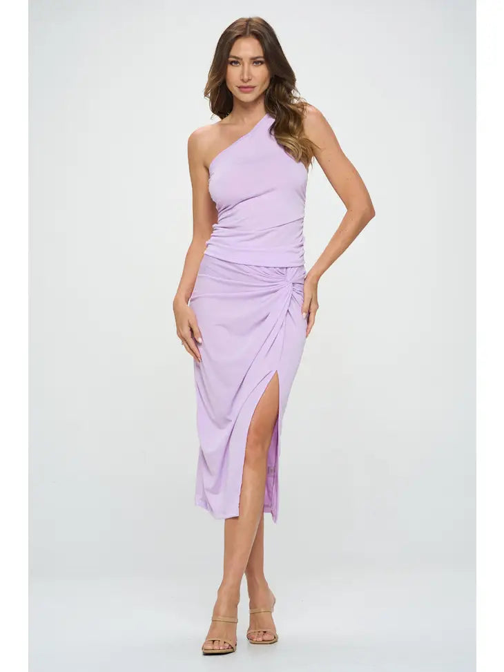 Maci Midi Front Knot Skirt