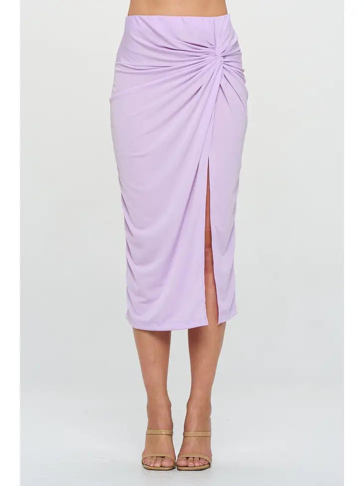 Maci Midi Front Knot Skirt