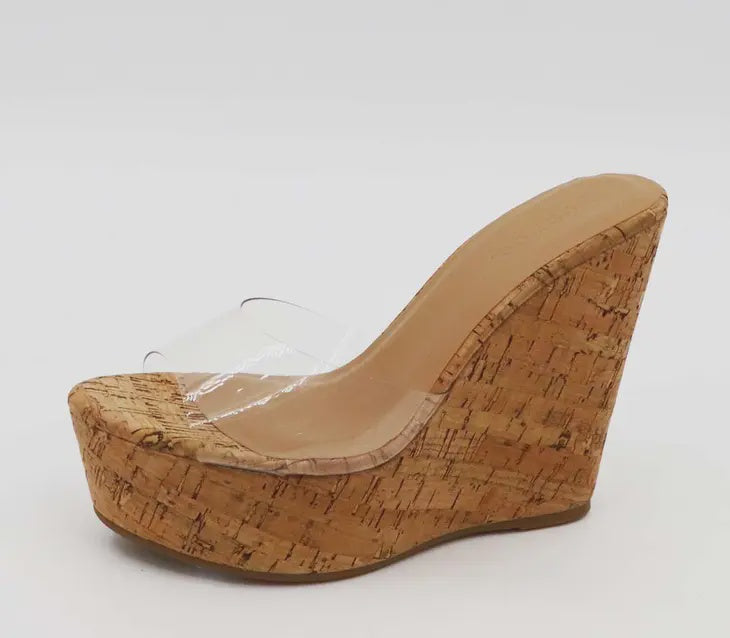 Cynthia Clear Strap Wedge