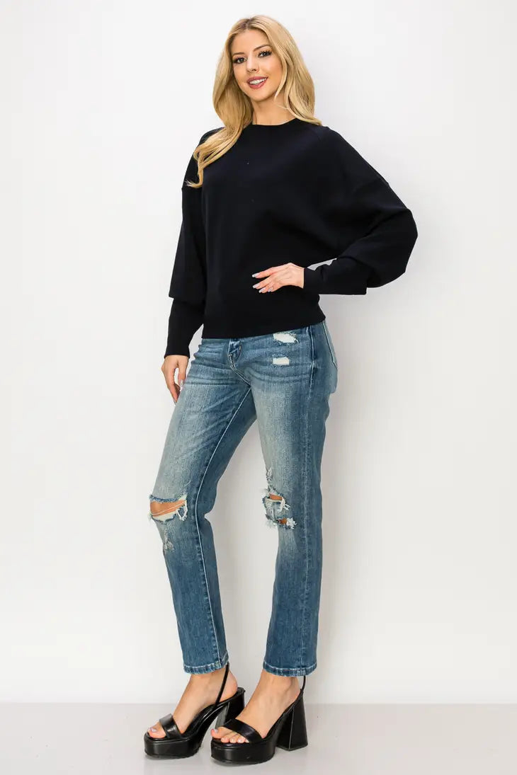 Sally Straight Leg Distressed Jean