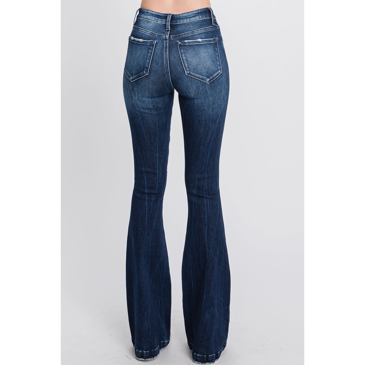 Tara Mid Rise Distressed Flare Slimming Jean