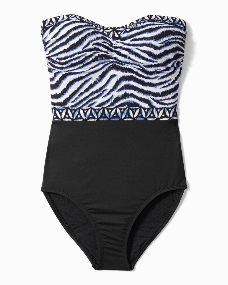Zanzibar Zebra Bandeau One-Piece Suit
